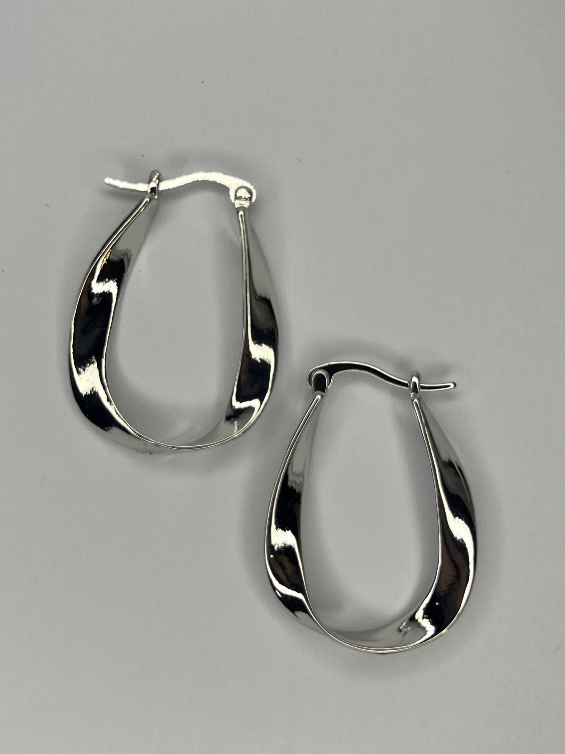 Silver Drop Hoops
